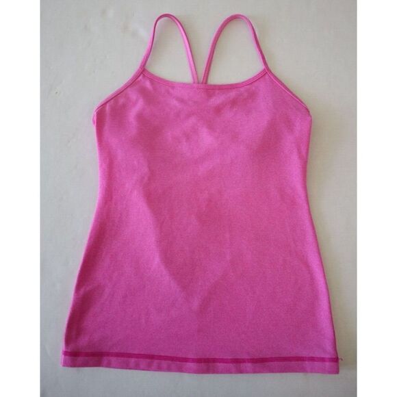 Lululemon Athletica Women's Sz 6 Paradise Pink Power Y Built-In Bra Tank Top - Picture 6 of 7